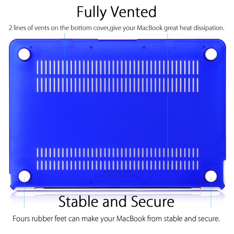 UESWILL Smooth Soft Touch Matte Hard Shell Case Cover Compatible with MacBook 12 inch with Retina Display (Model: A1534) + Microfibre Cleaning Cloth, Royal Blue - Image 4